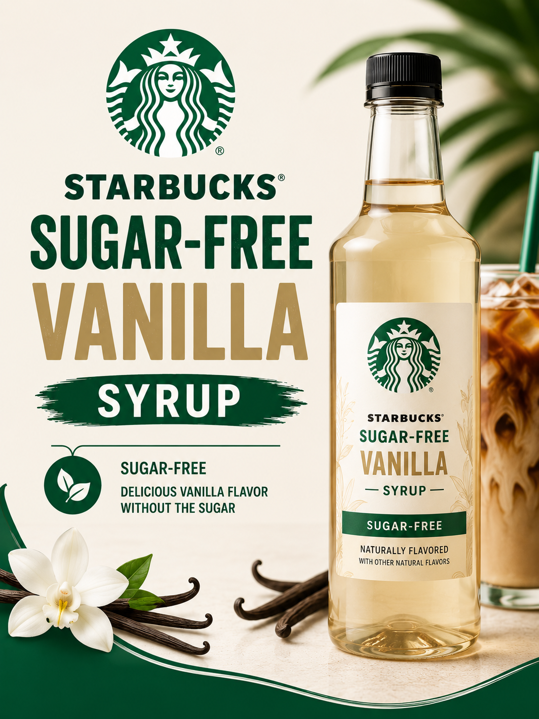 Starbucks Sugar‑Free Vanilla Syrup 1 Starbucks Sugar‑Free Vanilla Syrup